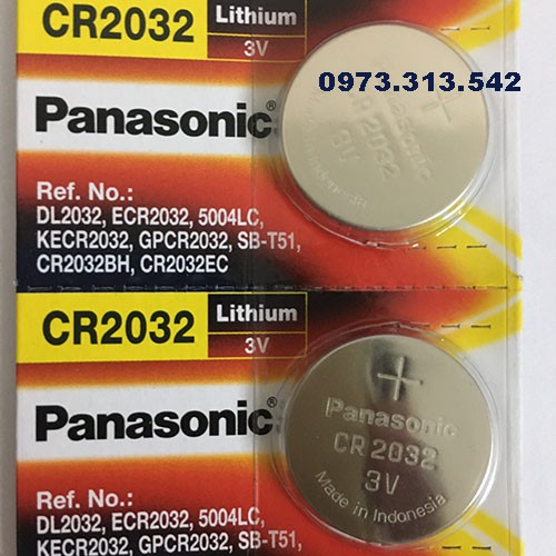 2 viên pin CR2032 / CR2025 / CR1632 / CR1220 / CR2016 / CR1620 / CR1616 Panasonic