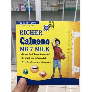 RICHER CALNANO MK7 MILK - Bổ sung canxi, vitamin D3 hỗ trợ phát triển chiều cao cho bé