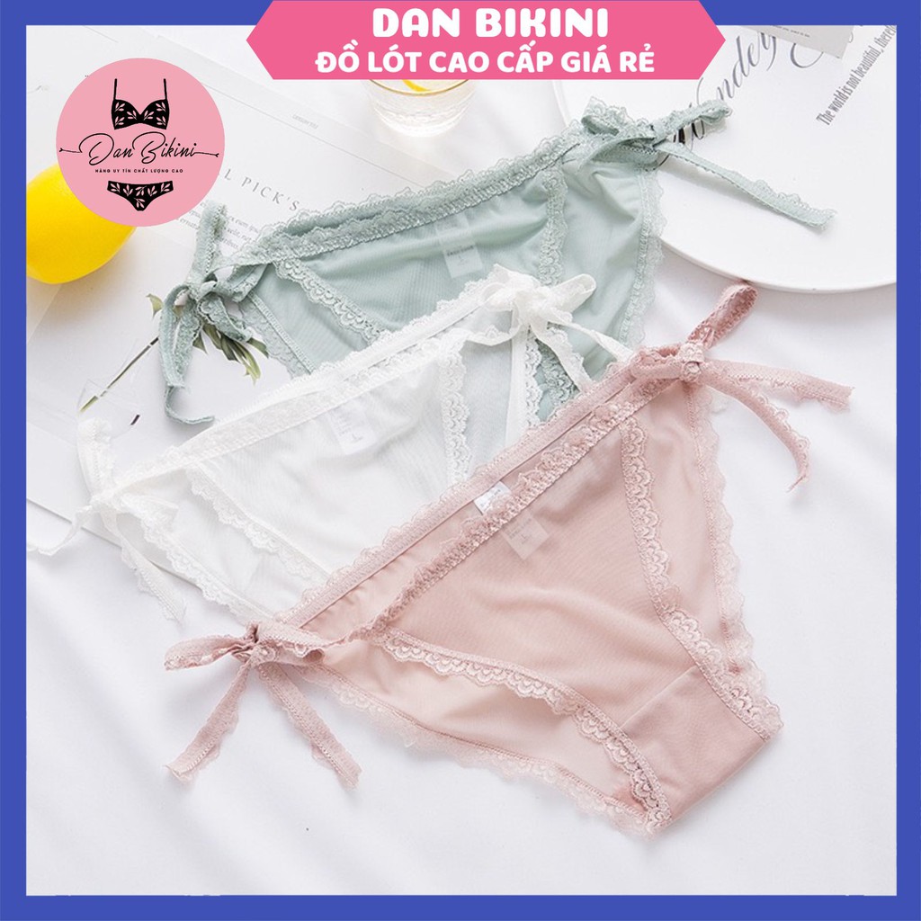 Quần Lót Nữ ❤️FREESHIP❤️Quần Lót Ren cao cấp mềm mại kháng khuẩn sexy gợi cảm ❤️ Quần Lót buộc nơ 2 bên mẫu REN102