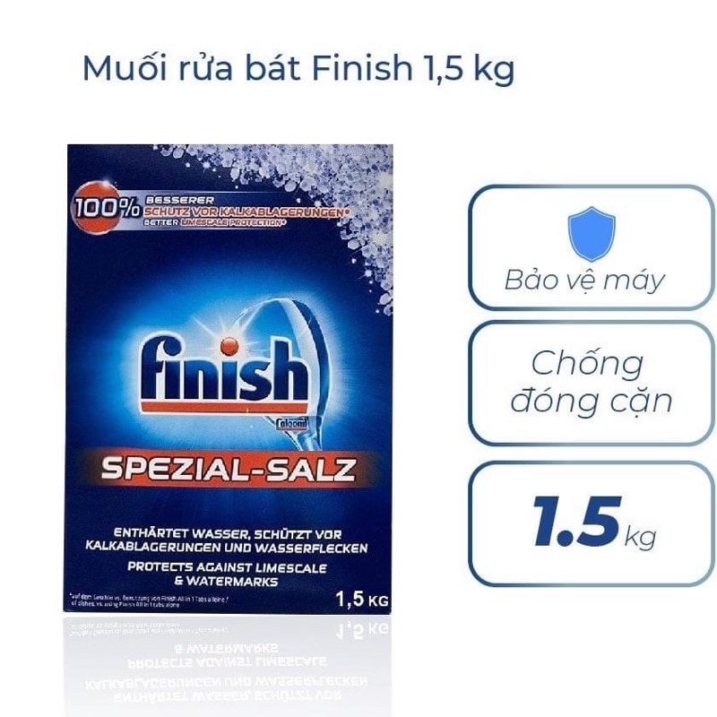 [HCM] Muối rửa bát Finish loại 1.5kg Chính hãng