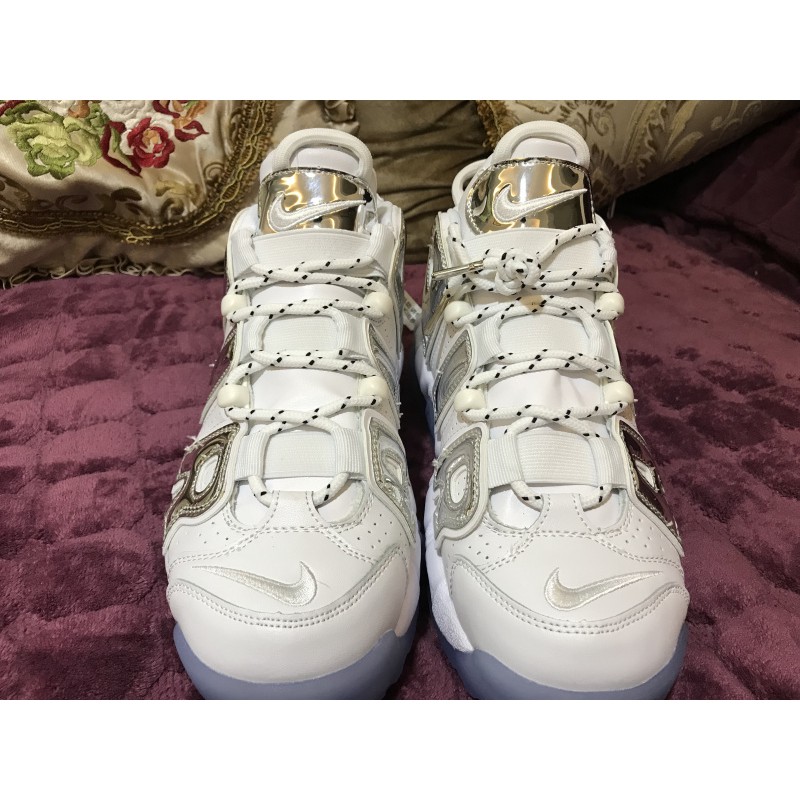 Giày Air More Uptempo White Silver