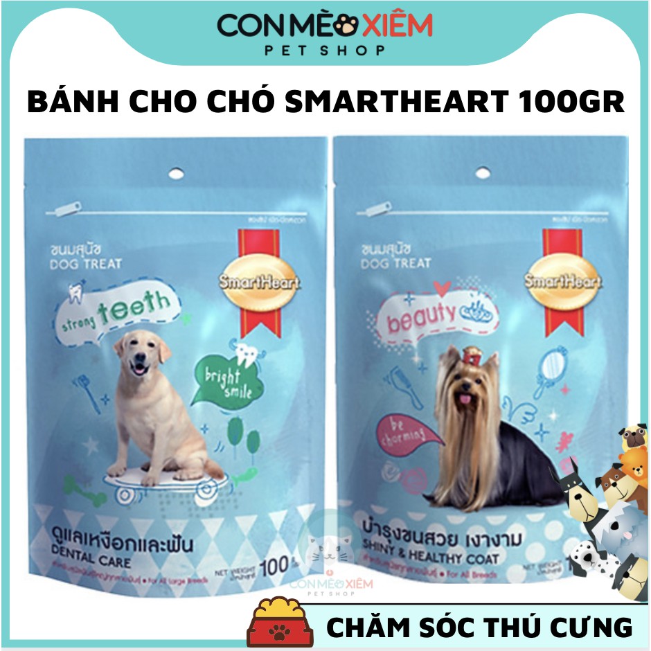 [Mã 208FMCGSALE giảm 8% đơn 500K] Bánh thưởng cho chó Smartheart snacks gói 100g đồ ăn vặt cho cún cưng Con Mèo Xiêm