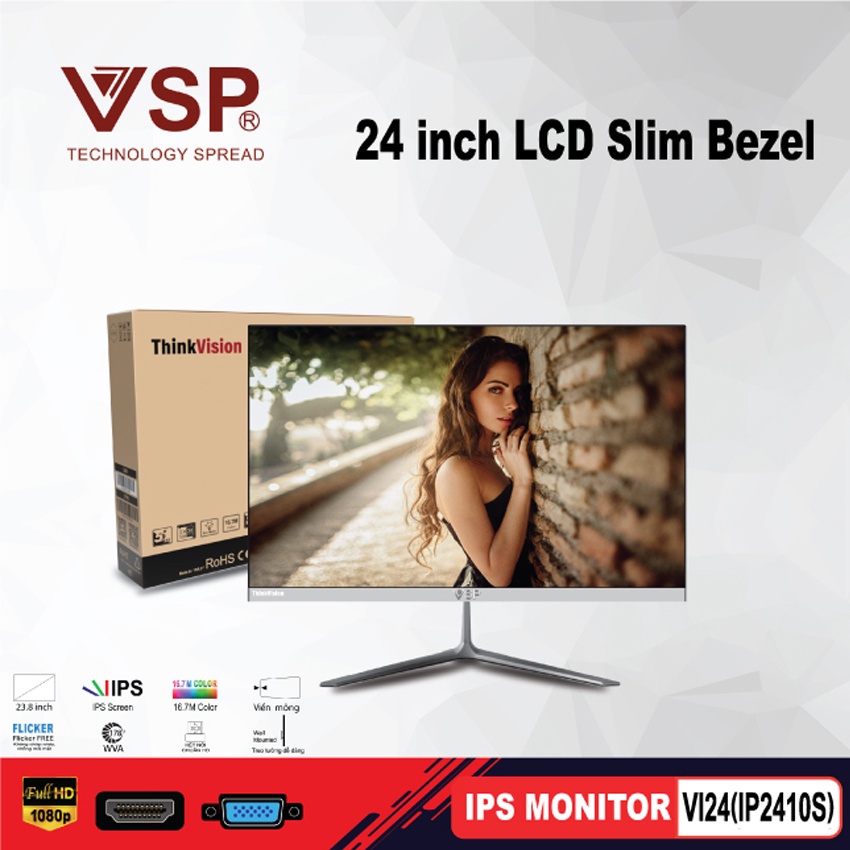 ☃Màn Hình Máy Tính Full Viền LCD 24'' StartView, VSP độ phân giải HD 1920 x 1080p, 75Hz Gaming