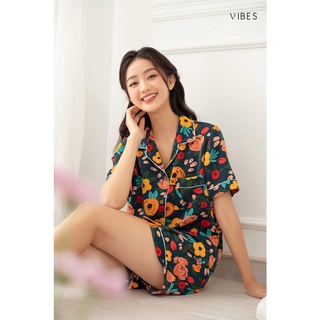 [O] VIBES Đồ bộ Pijama ngắn Haley Navy Py Set