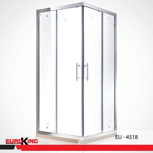 Phòng tắm vách kính cường lực, cửa lùa Euroking EU- 4518