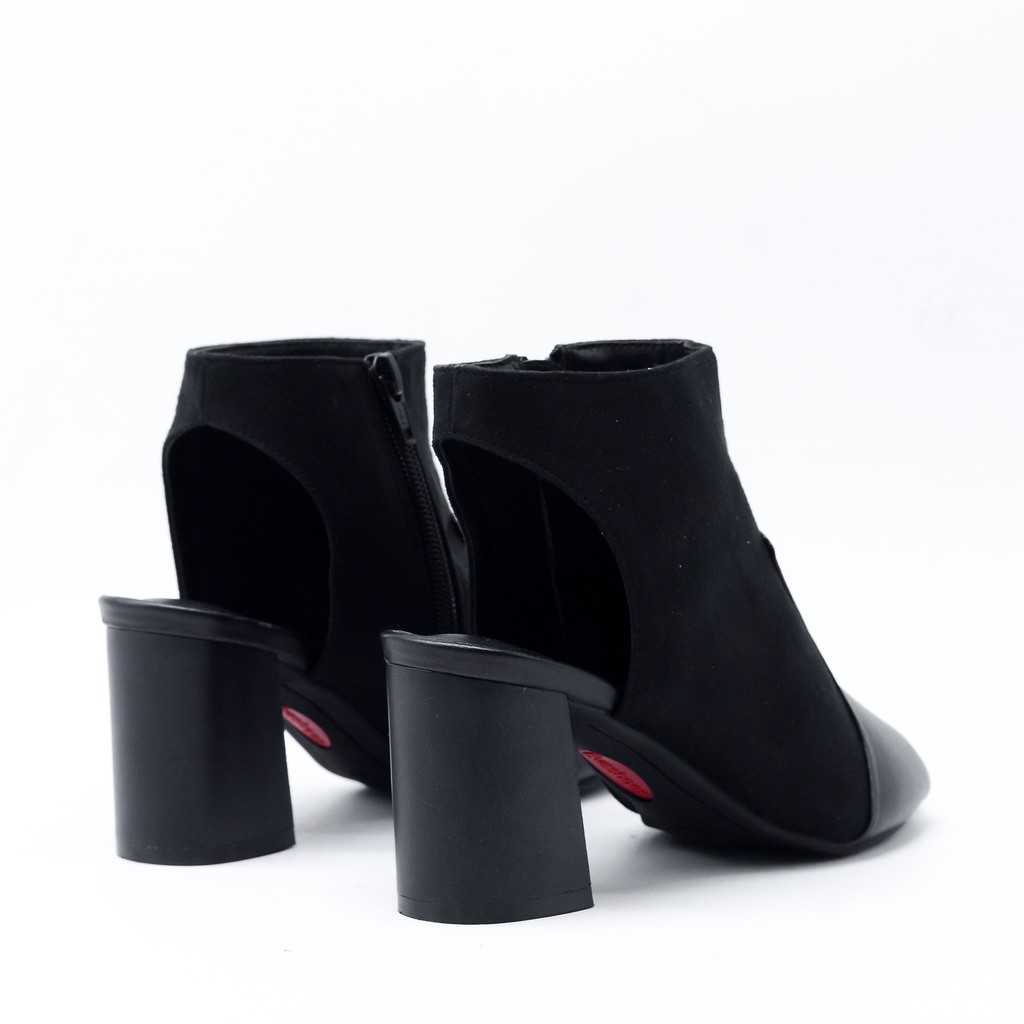[Mã BMBAU50 giảm 50K đơn 150K] Boot Hở Mũi Hở Gót Da Lộn 5cm Evashoes - Eva1023(Màu Đen)