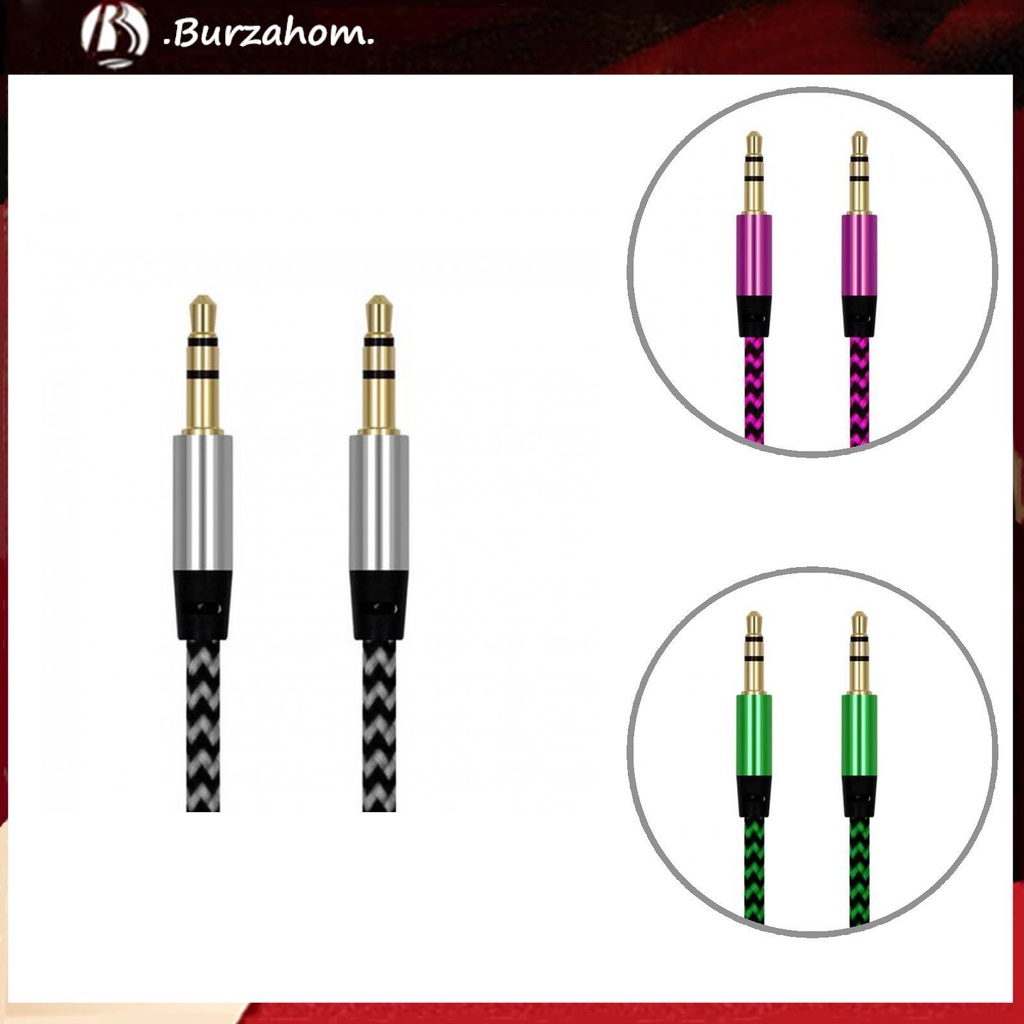 Dây cáp âm thanh bện sợi đầu cắm 3.5mm cho loa điện thoại tùy chọn màu sắc