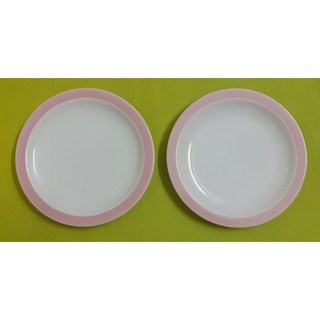 Đĩa gốm sứ viền hồng 15,5cm