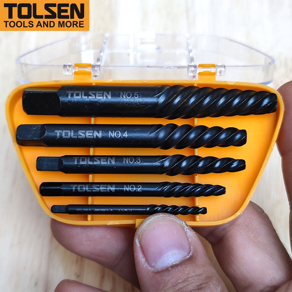 Bộ 5 mũi ren tháo bu lông, ốc vít gãy TOLSEN 33505
