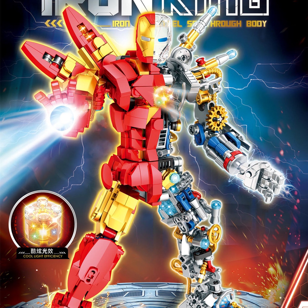 Đồ chơi giáo dục Lắp Ráp mô hình Người sắt Marvel  Iron King 6069