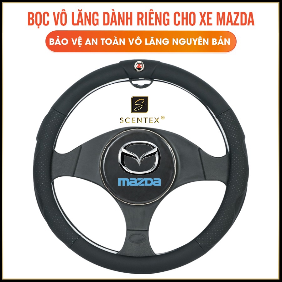 bọc vô lăng mazda cx5, mazda3, mazda6, bảo vệ tay lái mazda, sang trọng chống trơn trượt - dấu ấn logo mazda khác biệt
