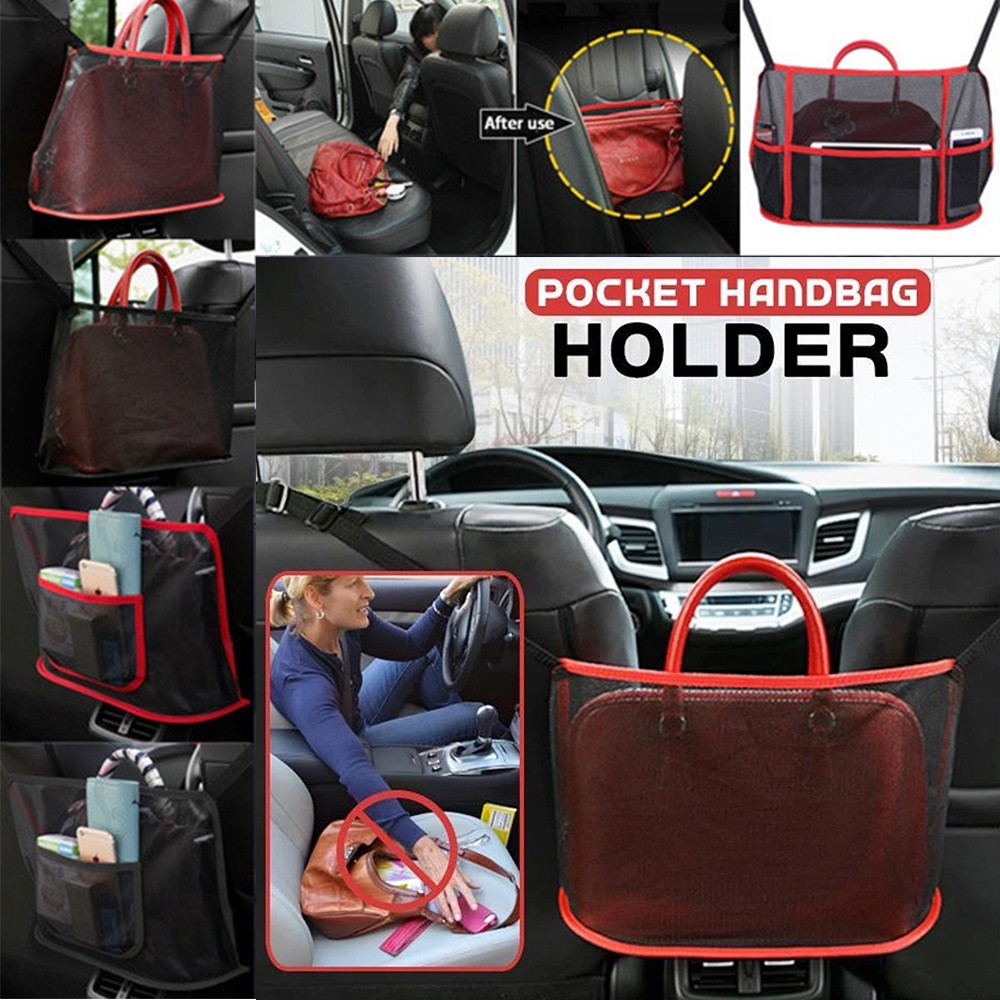 Túi Lưới Nhiều Ngăn Đựng Đồ Đa Năng Gấp Gọn Gắn Lưng Ghế Xe Hơi