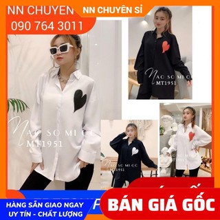SƠ MI PHOM DÀI TRÁI TIM 🐤100% ẢNH THẬT🐤 MT1951 - SƠ MI IN TIM