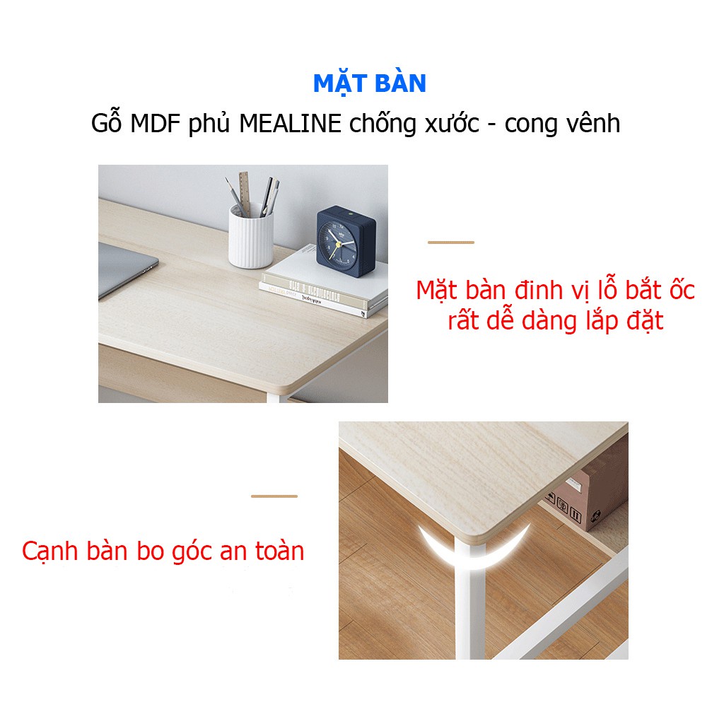 Bàn làm việc bàn máy tính gaming kích thước nhỏ gọn tiện lợi chân sắt sơn tĩnh điện bền đẹp chắc chắn