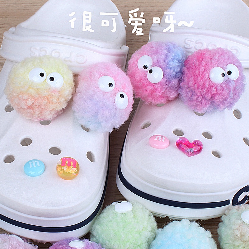 Phụ Kiện Trang Trí Giày crocs Hình Mắt Nhồi Bông Dễ Thương DIY