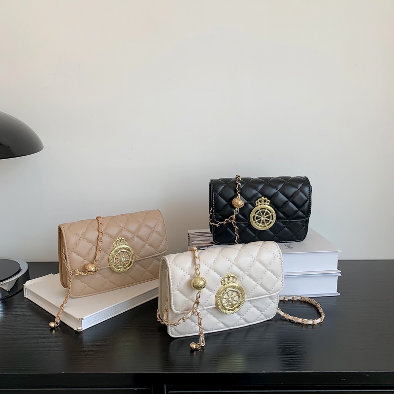 Túi đeo chéo JASMIN NOIR họa tiết caro dây xích thời trang cho nữ