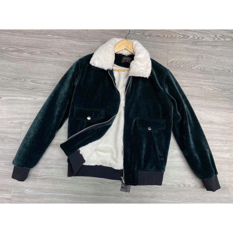 Áo Khoác nhung tuyết cổ lông