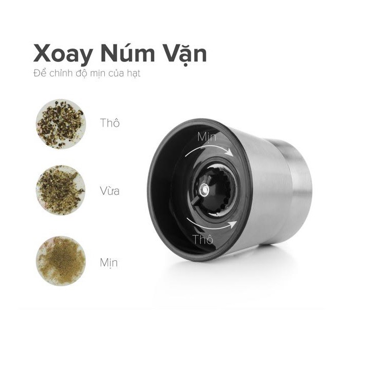  Cối (Lọ) xay tiêu thủy tinh cầm tay nắp inox [Giá sỉ]