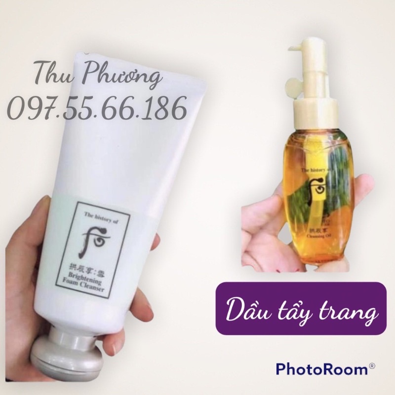 tuýp sữa rửa mặt whoo vàng 180ml ( tách set)
