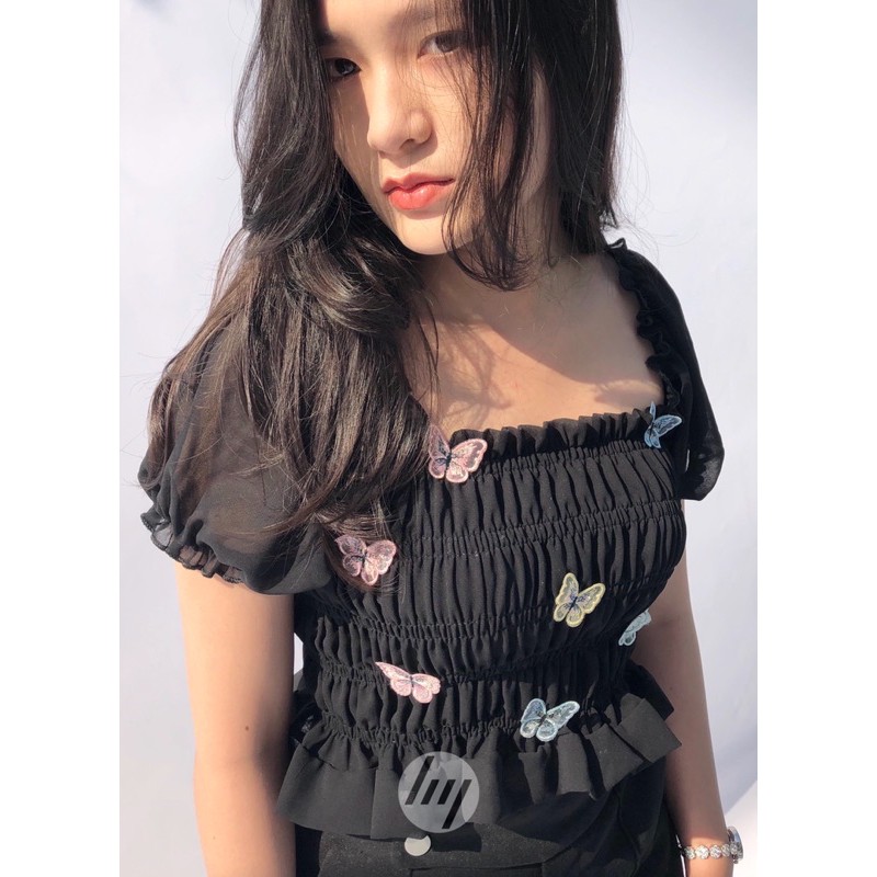 ÁO KIỂU ĐÍNH HOẠ TIẾT BƯỚM | BigBuy360 - bigbuy360.vn