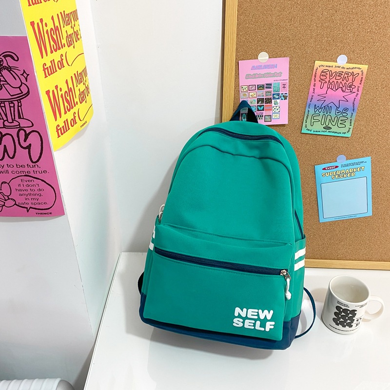 Ba Lô Nylon Màu Sắc Tương Phản Phong Cách Anh Quốc Mới 2022 Cho Học Sinh Trung Học