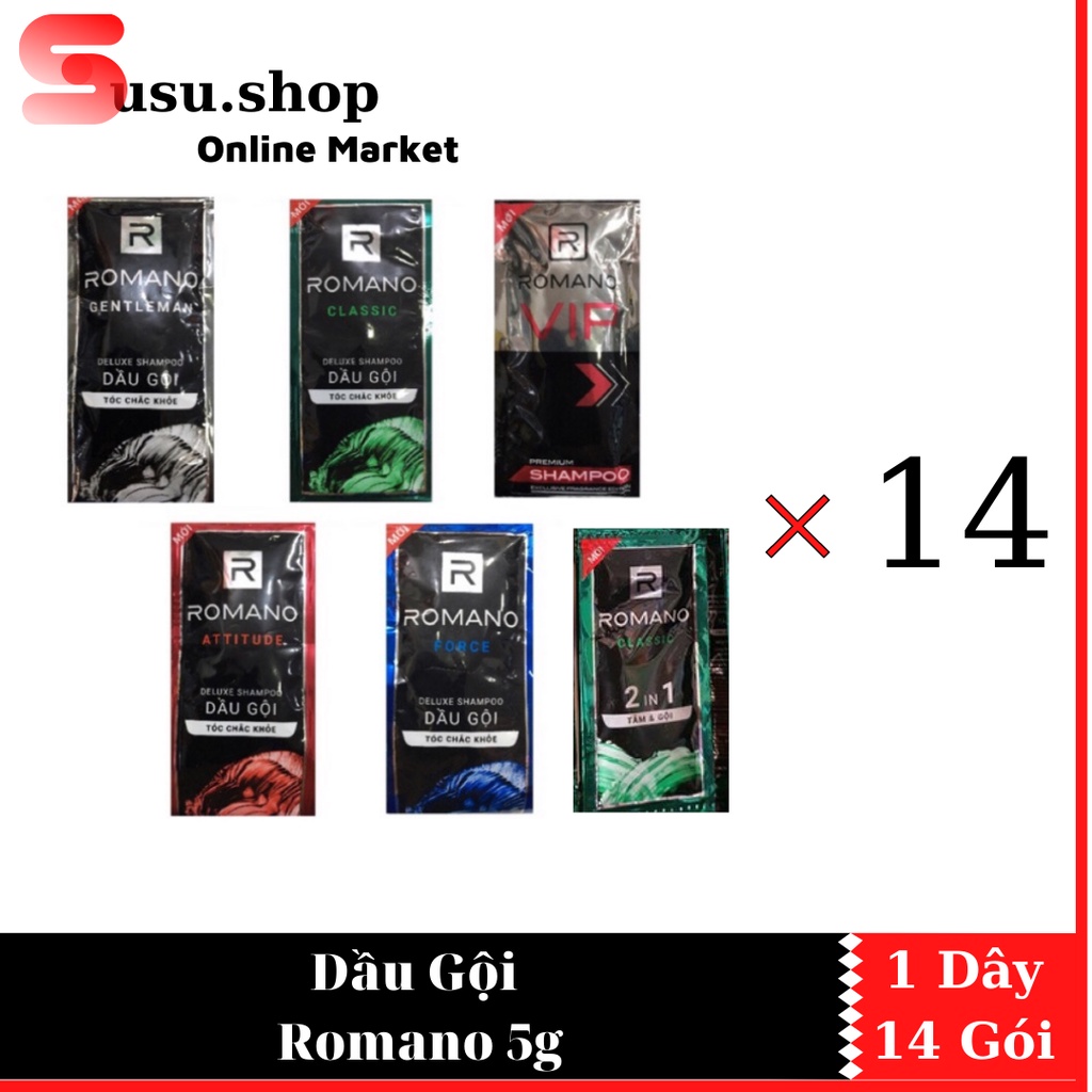 DÂY DẦU GỘI ROMANO NAM GIỚI 5g x 14 Gói