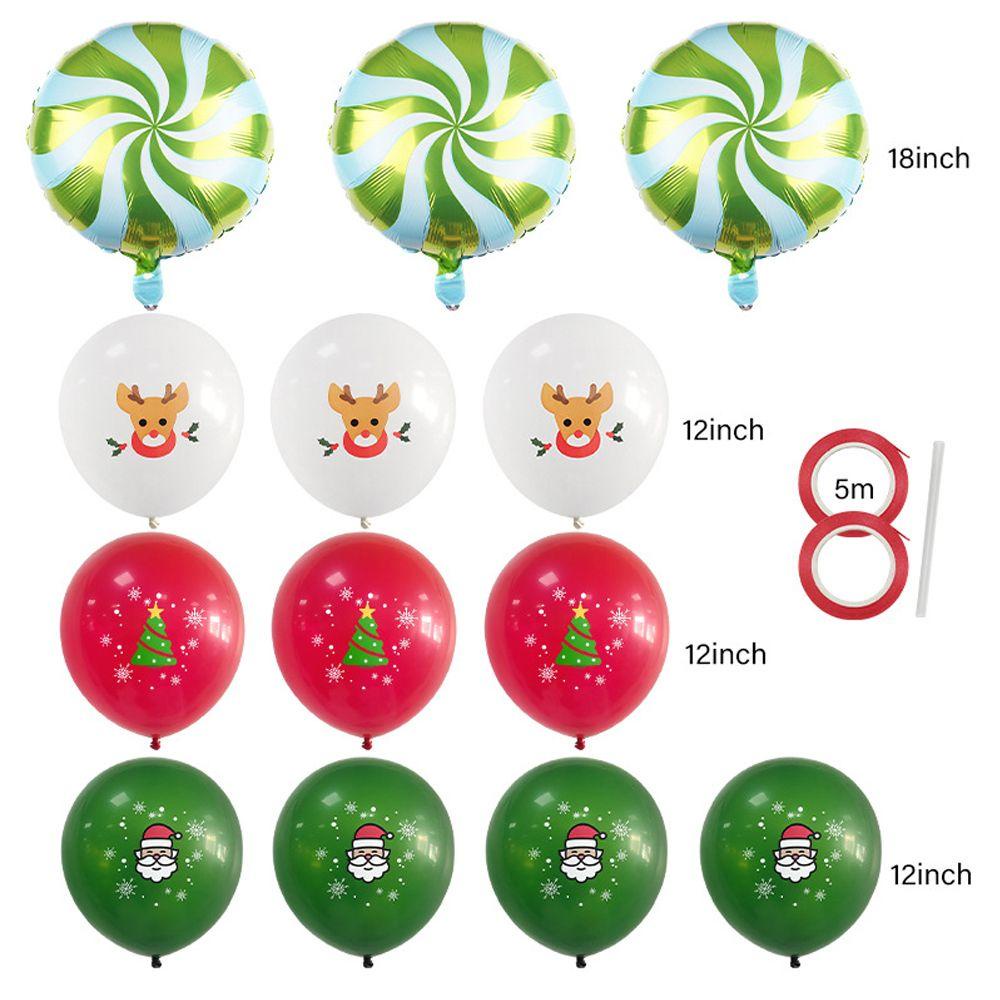 Set 1 13 Bong Bóng Cao Su Trang Trí Tiệc Sinh Nhật / Tiệc Giáng Sinh Màu Đỏ / Xanh Lá / Trắng