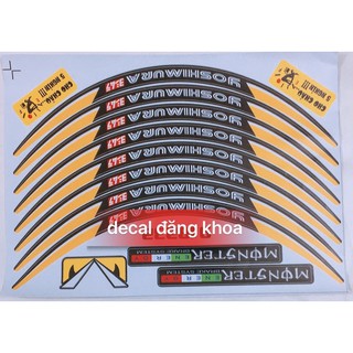 Tem vành MONSTER vàng kèm dán phuộc