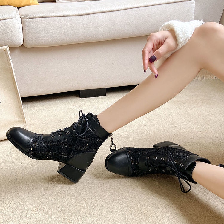 Giày Boot Martin Cổ Ngắn Đế Dày Phong Cách Anh Quốc Thời Trang Thu Đông Mới