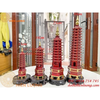 Tháp văn xương bằng đồng màu đỏ cực đẹp từ 15 đến 30cm