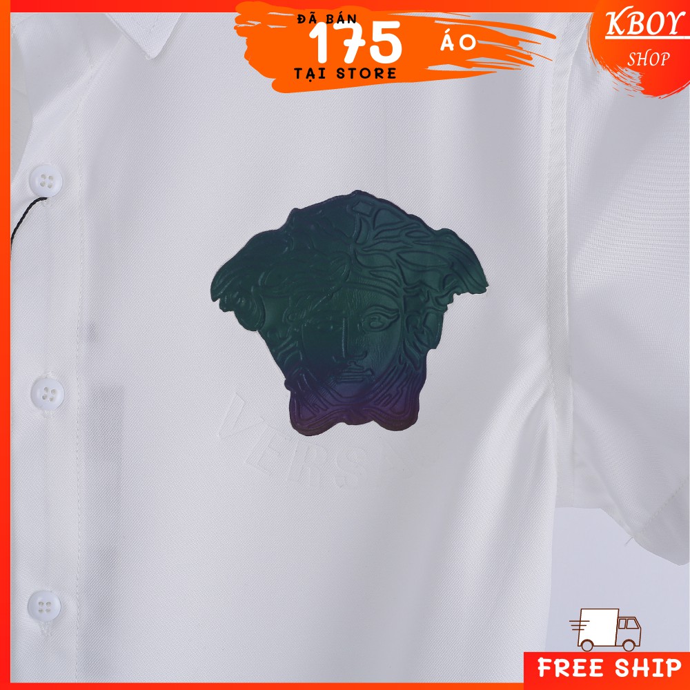 Áo sơ mi tay Ngắn/Dài -Hàng quãng châu,Họa Tiết Logo trước Ngực,Bigsize ,mềm mịn,Co giãn tốt, trẻ trung- F105/F105-1 | BigBuy360 - bigbuy360.vn