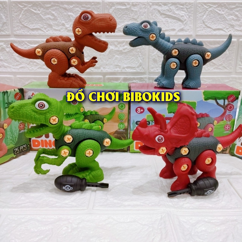 Đồ Chơi Khủng Long Lắp Ráp Có Tua Vít Tháo Lắp Bằng Nhựa ABS