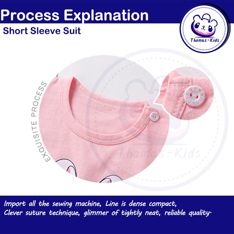 Bộ Quần Áo Cotton In Hình Hoạt Hình Xinh Xắn Cho Bé 1-5 Tuổi