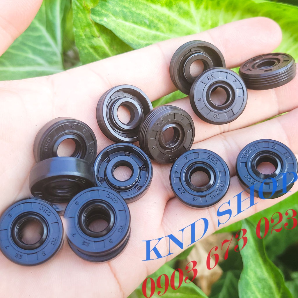Phốt dầu SVKS TG 8*22*7, Phớt máy bơm chặn nhớt trục chuyên cho phụ tùng máy bơm nước, xe máy và ô tô | KND Shops
