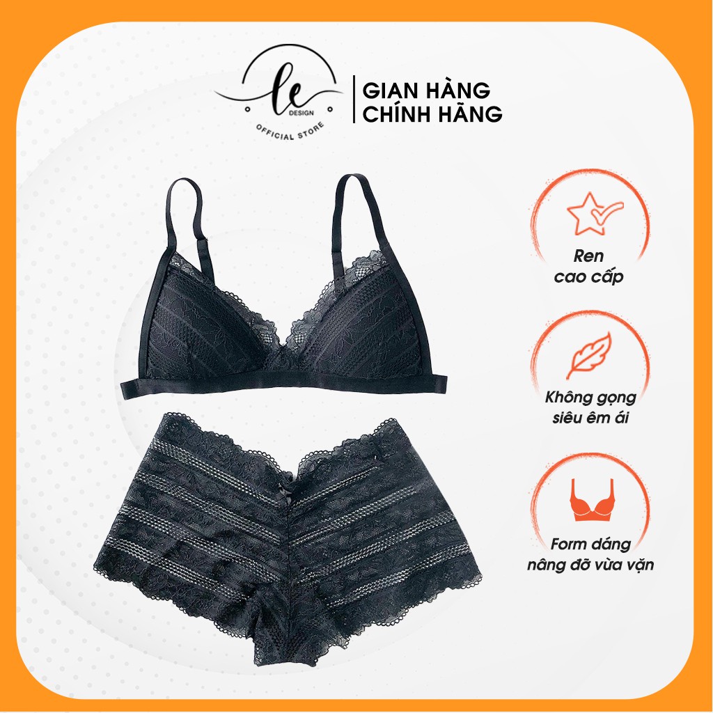 Áo Lót Không Gọng Nữ LE.DESIGN Thiết Kế 2 Dây Bản To Không Gọng Chống Chảy Xệ Chất Liệu Ren Cao Cấp