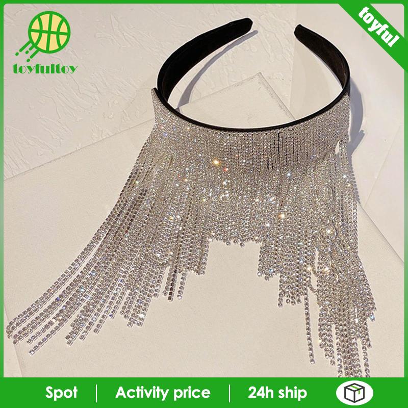 Băng Đô Cài Tóc Đính Đá Phối Tua Rua Sang Trọng