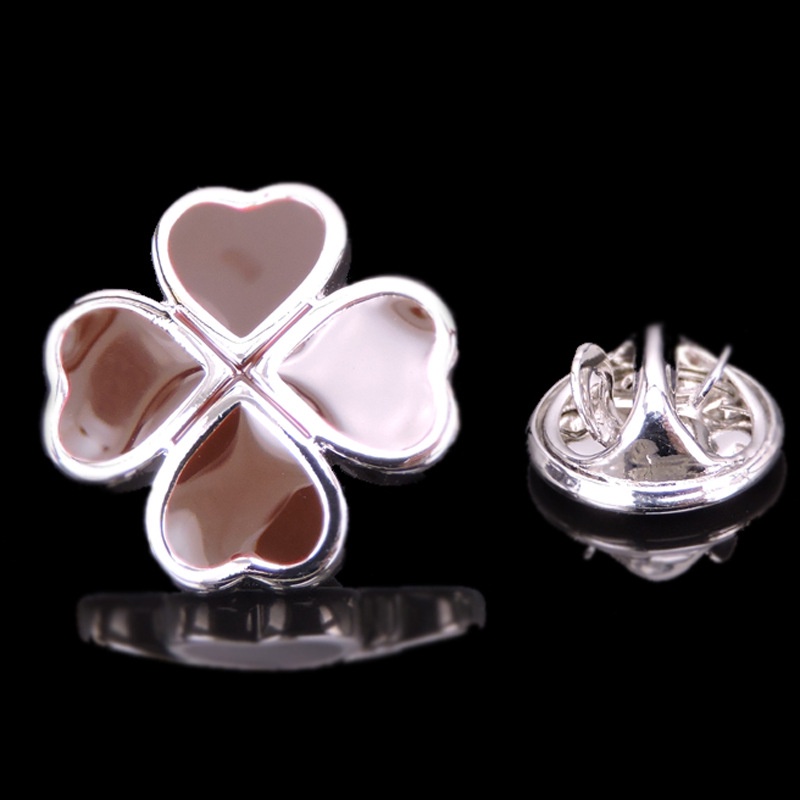 Trâm Cài Áo Hình Lá Phong Tráng Men Đính Đá Zircon Thời Trang Cho Nam Và Nữ