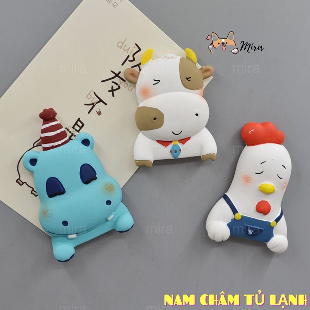 Nam Châm Tủ Lạnh 3D Động Vật Bắc Âu Trang Trí Bếp, Decor Bàn Học, Bàn Làm Việc, Đính Note MIRA-3D68018