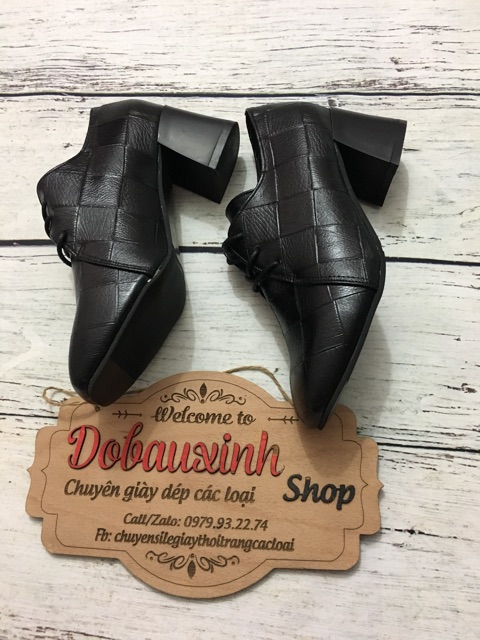 Bốt da đế vuông buộc dây | BigBuy360 - bigbuy360.vn