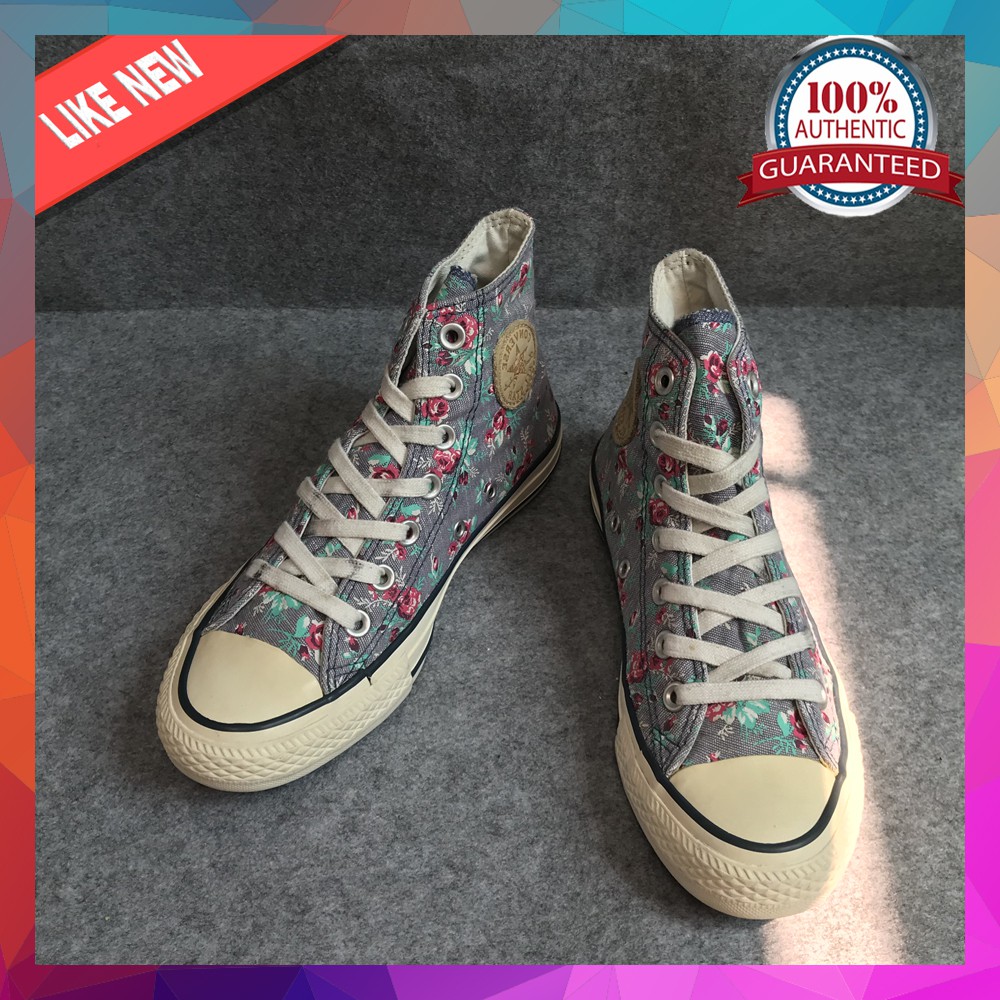 Giầy converse real 2hand secondhand hoạ tiết hoa vintage