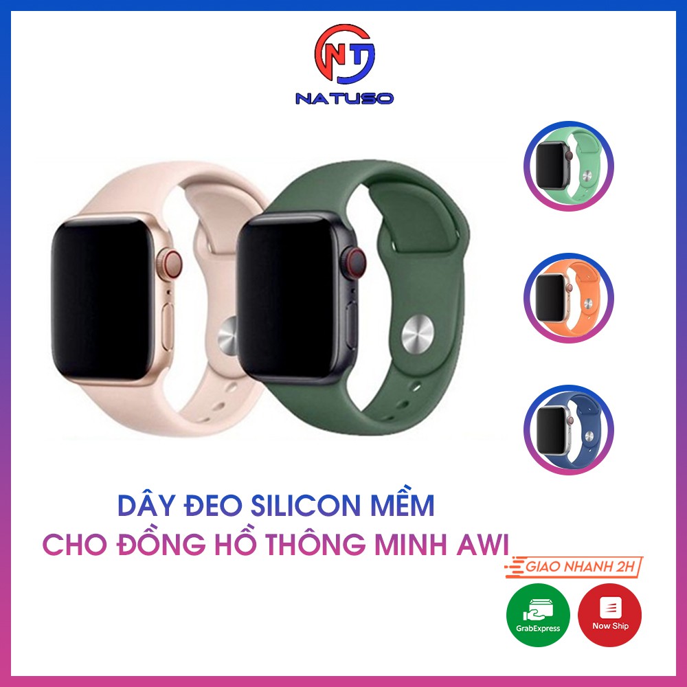 Dây đeo cao su cho đồng hồ cao cấp full size 1 2 3 4 5 6 SE 38mm 42mm 40mm 44mm