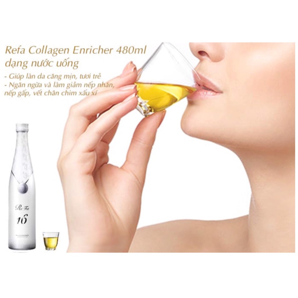 [cao cấp] Refa 16 Collagen Enriched Nhật Bản 480ml - nước uống đẹp da. chống nhăn, chống chảy xệ chính hãng Nhật Bản