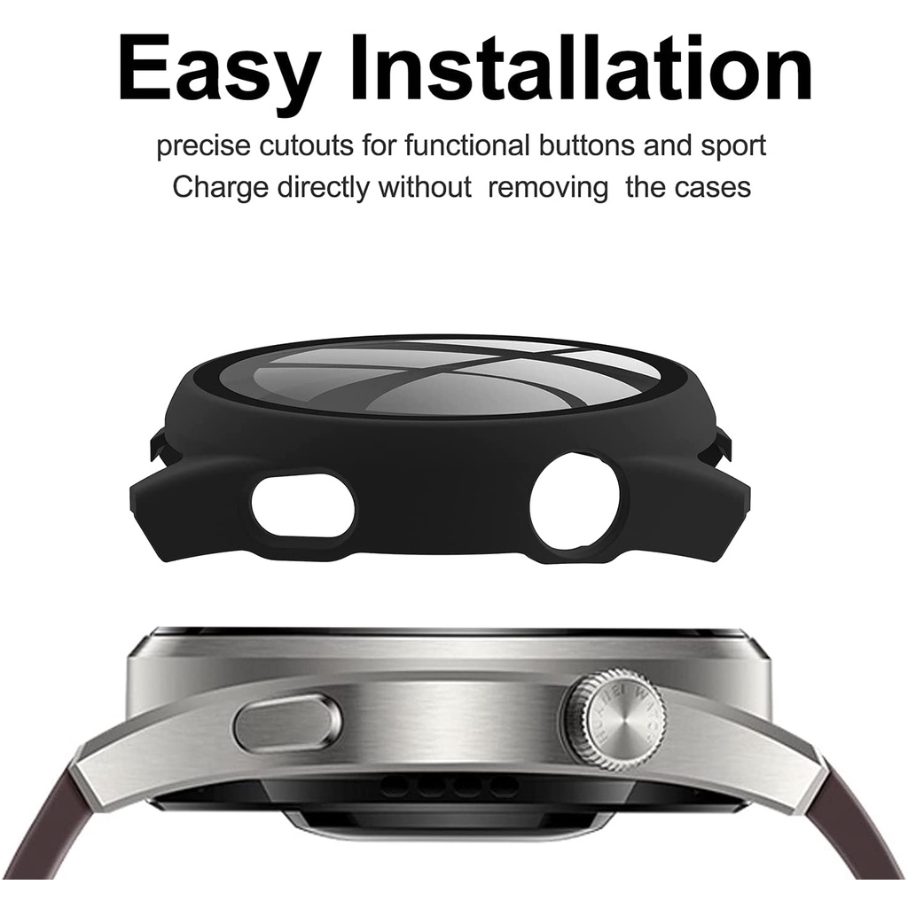 Bộ Kính Cường Lực Bảo Vệ Màn Hình Đồng Hồ Huawei Watch 3 Pro 48mm Kèm Ốp Bảo Vệ