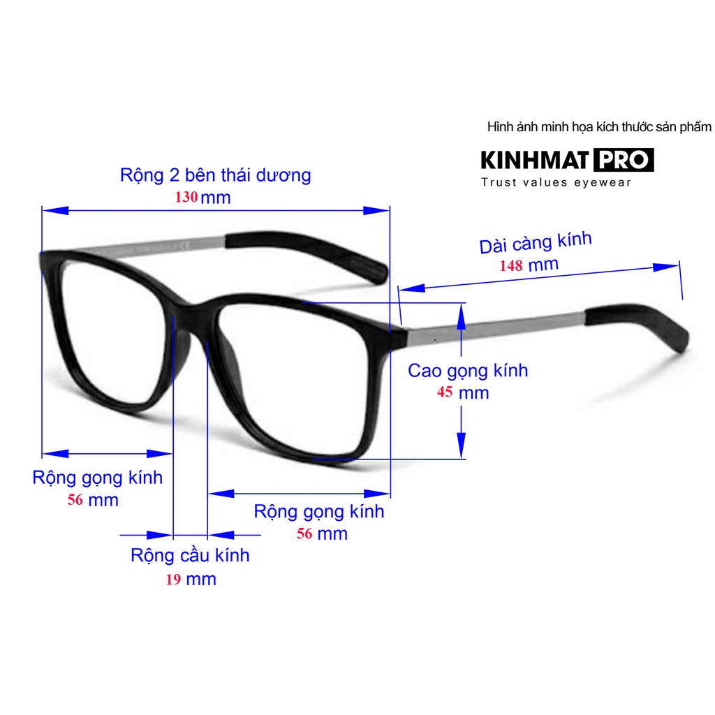 Gọng kính cận nam nữ Blessed one B3033 gọng kính Titan cao cấp Kính mắt Pro