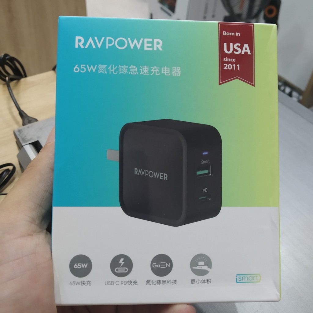 Sạc RAVPower 2 cổng - 65W PD GaN tech RP-CPCN002