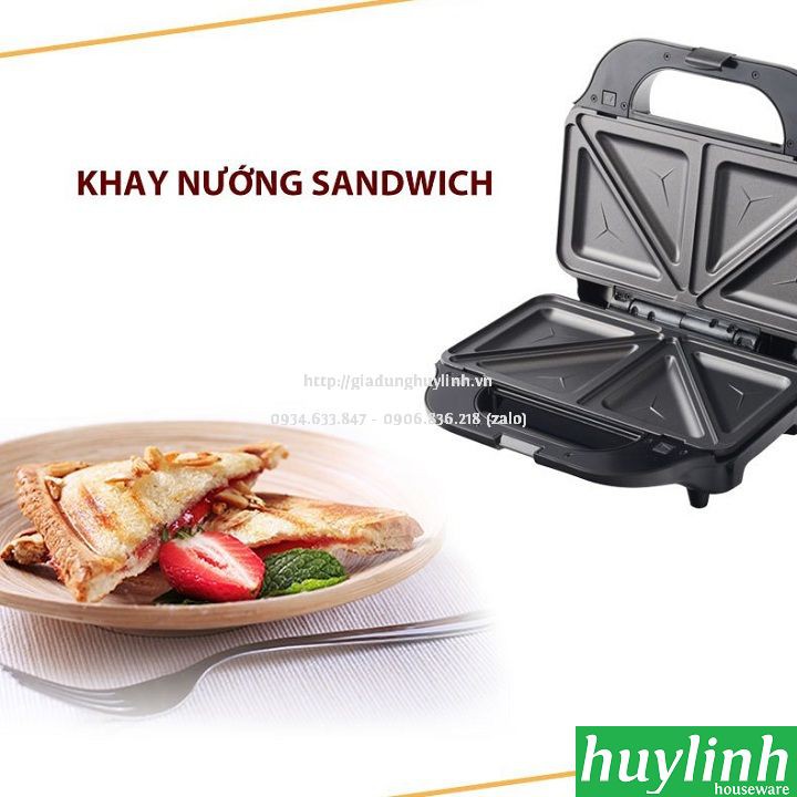 Freeship Máy - Kẹp nướng bánh sandwich 3 trong 1 Tiross TS9655 - 900W