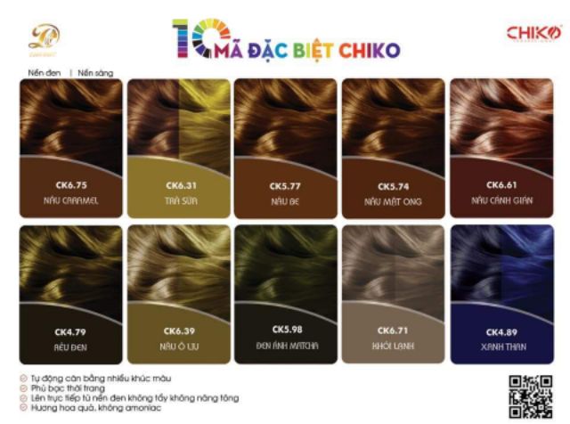 Thuốc nhuộm tóc CHIKO màu Nâu be(CK577) + kèm trợ nhuộm 100ml