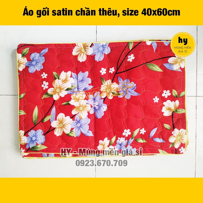 [11 MẪU] Áo gối 40x60cm chần thêu, có khóa kéo - ẢNH THẬT 100% | Mùng mền giá sỉ Hy