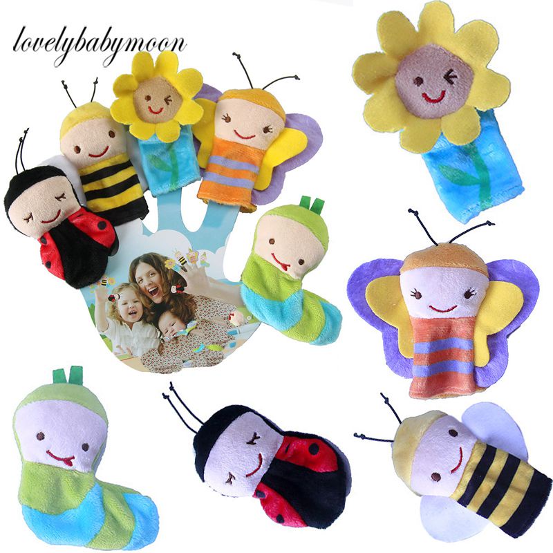New 5Pcs/Set Animal Finger Puppets Plush Toy Set Story Time Props For Toddlers Baby