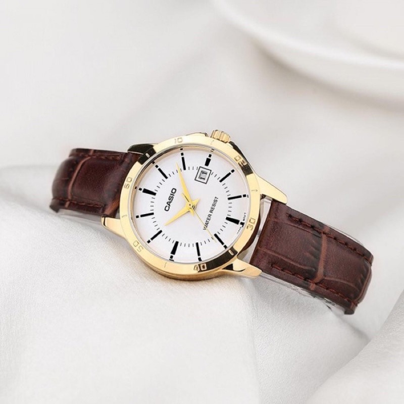 Đồng Hồ Nữ Casio Dây Da LTP-V004GL-7AUDF Chính Hãng